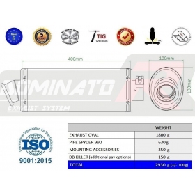 Exhaust silincer Dominator Oval CAN-AM SPYDER RS 990 2007-2012