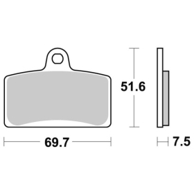 Sbs stabdžių trinkelės 821HS Sintered APRILIA / DERBI / RIEJU