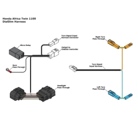 DENALI Plug & Play DialDim Wiring Adapter ​​​​​​​HONDA CRF 1100 L AFRICA TWIN 2020-2023