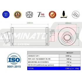 Duslintuvo kompl. Dominator GP1 SUZUKI GSF (BANDIT) 750 1995 - 1999