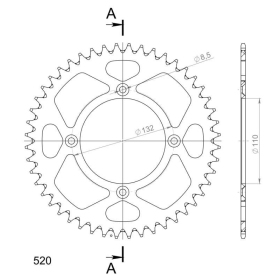 Supersprox Rear Sprocket Alu 720/48 Black