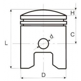 Piston SIMSON (Height 52 / 30,50mm) PIN Ø12 38/ 38,25/ 38,50/ 38,75/ Ø39