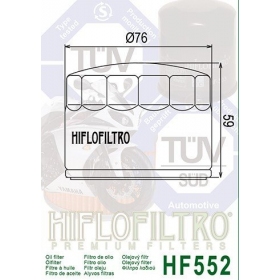 Oil filter HIFLO HF552 BENELLI/ MOTO GUZZI DAYTONA/ CALIFORNIA 125-1000cc 1977-1996