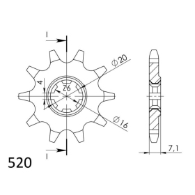 Supersprox Front sprocket 1407.10 10t 