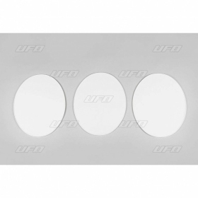 UFO Oval plates MX/Enduro 1970 3-pcs White