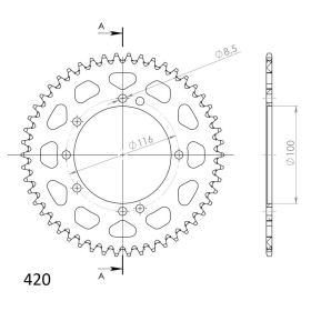 Supersprox Alu Rear sprocket Black 50t