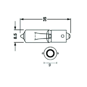 MaxTuned lemputės BA9s 23W 12V 23W 10vnt