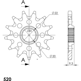 Supersprox Front Sprocket KAWASAKI / TM RACING 12teeth