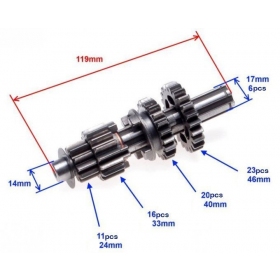 Transmisijos / pavarų dėžės dantratis ZIPP KID/ ROUTER XL/ XM/ XS/ ATV 110-125cc 4T