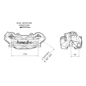 BREMBO P4 Front Left Brake Caliper Titanium Ø32mm APRILIA/ DUCATI/ KTM/ MOTO GUZZI/ MV AGUSTA 696-1400 06-21