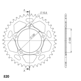 Supersprox Rear Sprocket Alu RAL-7025:43 Black 43t