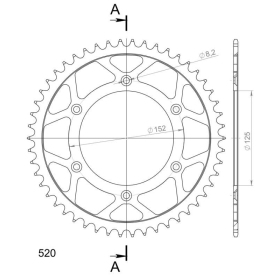 Supersprox Rear Sprocket Steel RFE-8000:51 51t