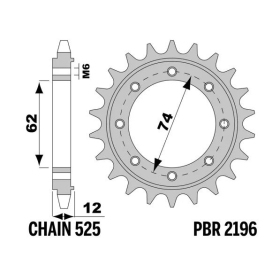 PBR Steel Standard Front Sprocket 2196 - 525 APRILIA SRV / GILERA GP 800-850cc 2008-2016