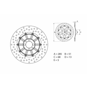 BREMBO Serie Oro Round Fixed Brake Disc rear BMW K / R 750-1100cc 1977-1999