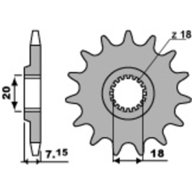 PBR Steel Standard Front Sprocket 432 - 520 SUZUKI DR-Z / RM / RM-Z / RMX 125-400cc 1989-2012