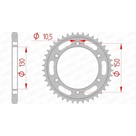 AFAM Steel Standard Rear Sprocket 12606 - 525 YAMAHA FZ8N/FZ8S/TDM900/TRX850 1996-2015 