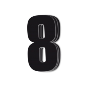 Blackbird Race Numbers Black - pack of 3 cm.16x7,5cm #8