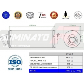 Duslintuvo bakelis Dominator ROUND HONDA NC 700 / 750 D INTEGRA 2012-2020