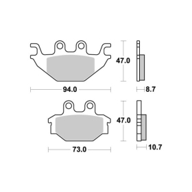 Sbs Brakepads 810SI Sintered Offroad ARCTIC CAT / CAN-AM / KAWASAKI / KYMCO