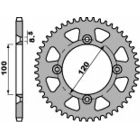 PBR Standard C45 Steel Rear Sprocket 798 - 428 SUZUKI RM / YAMAHA YZ 80-85cc 1980-2024