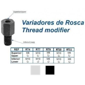 Thread adapter M10 > M8 / M8 > M10 Black / Chrome 2pcs