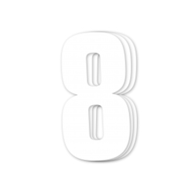 Blackbird Race Numbers White - pack of 3 cm.16x7,5cm #8