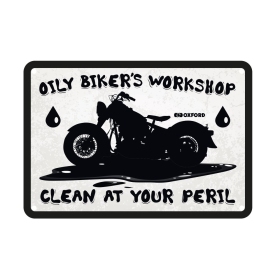 Oxford Garage Metal Sign: Oily Bikers Workshop