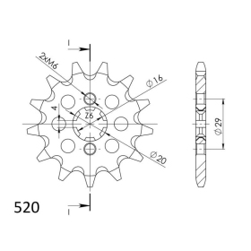 Priekinė žvaigždutė Supersprox / JT 422.14 14 dantukų