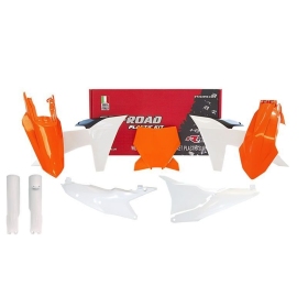 RACETECH Plastic Kit KTM SX125/450 2023-2024 White/ Orange