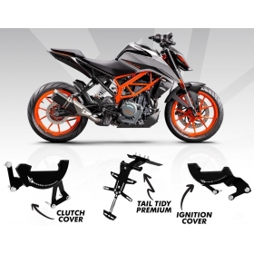 Number plate holder + engine covers protections 2pcs. BAGOROS KTM DUKE 250-390cc 2019-2023