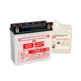 BS BATTERY Battery Conventional with Acid Pack 12N5.5-3B 12V 5.8AH