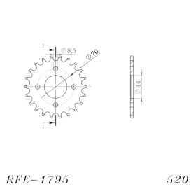 Supersprox / JT Rear sprocket 1795.22 22t