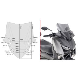 GIVI D2136S glass, tinted YAMAHA X-MAX 300/ YP125-400R 17-22