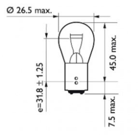 Philips lemputė 12V 21/5W BAY15D Extraduty (pari)