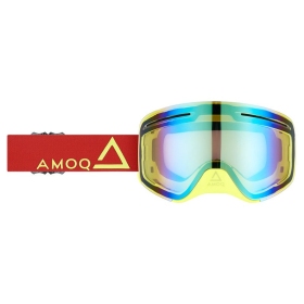 AMOQ Vision Vent+ Magnetic Motocross / Snow Goggles Red-HiVis (Mirrorred Lens)