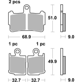 Sbs Brakepads 869HS Sintered HONDA VFR