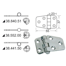 Osculati S.S hinge 55x37 mm