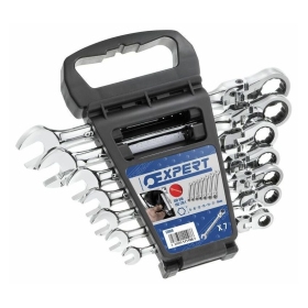 EXPERT set of 7 articuled ratchet combination wrenches