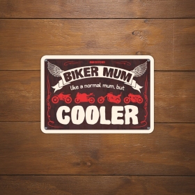 Oxford Garage Metal Sign: Biker Mum