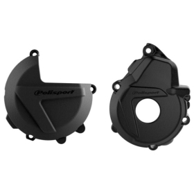 Polisport kit clutch cover + ignition cover KTM EXCF / XCFW 250 / 350 FE250 / 350 Black