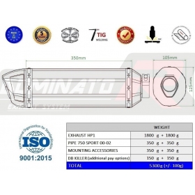 Exhausts kit Dominator HP1 DUCATI 750 SPORT 2000-2002