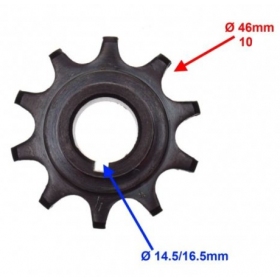 FRONT SPROCKET FOR MOTORIZED BICYCLE 50cc Ø16,5/46mm 10 TEETH