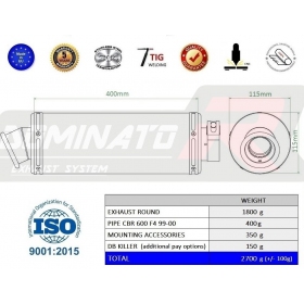 Exhaust silencer Dominator ROUND HONDA CBR 600 F4 1999-2000