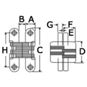 Osculati Hidden hinges