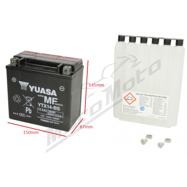 motorcycle battery YUASA YTX14-BS (12V 12Ah)