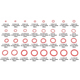 Silicone o-ring gasket set 6.35-57.12mm/ 1/4-2 1/4 (32 different sizes / 407pcs)