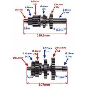 Transmission / Gearbox gear set CHINESE ATV / CROSS YX160 4T