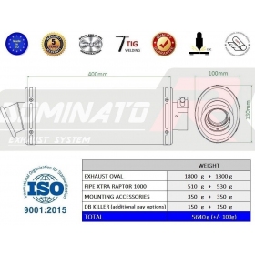 Exhausts kit Dominator Oval CAGIVA X-TRA RAPTOR 1000 2001-2005