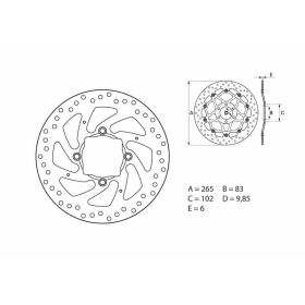 BREMBO Serie Oro Round Fixed Brake Disc rear DUCATI 1200-1260cc 2011-2021