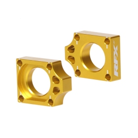 RFX Pro Rear Axle Adjuster Blocks Yellow SUZUKI RM-Z 250-450cc 2004-2024